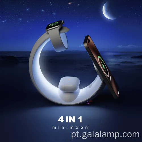 Luz da lua pequena com lâmpada de carregamento sem fio de 15W